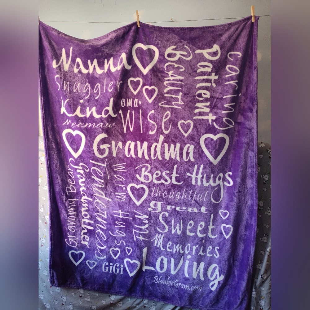 NWOT Purple Grandma throw Blanket